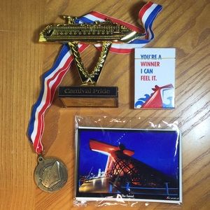 Carnival Cruise Line Pride Trophy, Medal, Playing Cards, Photo Pack